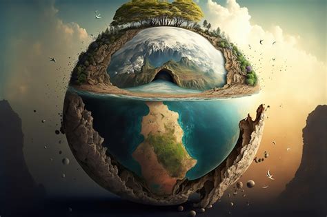 Premium AI Image | Birth of the Planet Earth Fantasy Art