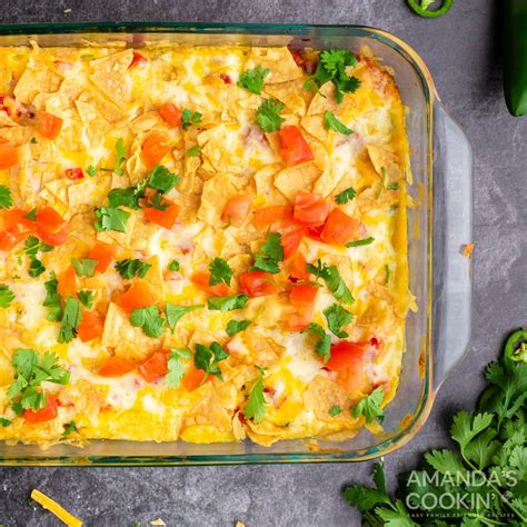 Mexican Chicken Casserole - Amanda's Cookin' - Casseroles