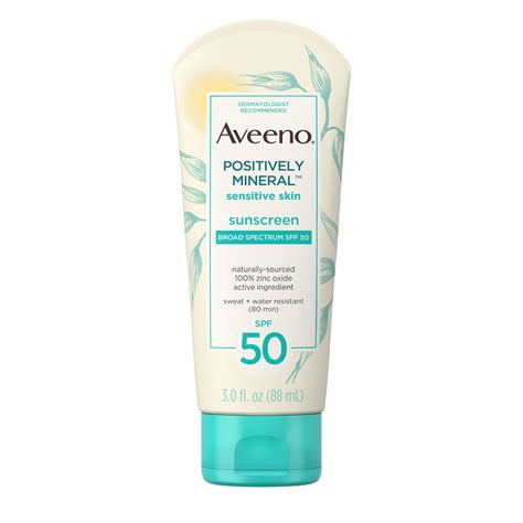 Aveeno Positively Mineral Sensitive Sunscreen Lotion SPF 50, 3 fl. oz - Walmart.com