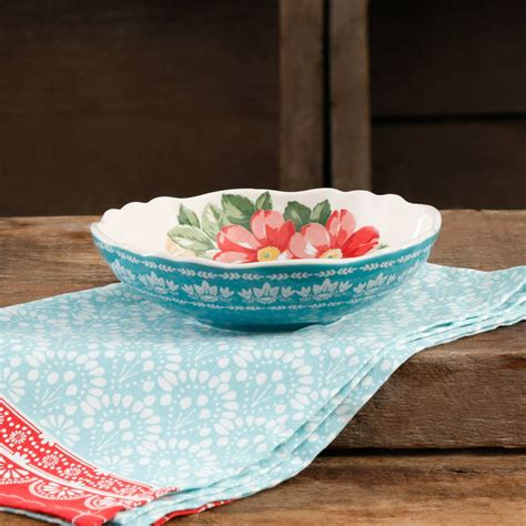 The Pioneer Woman Vintage Floral 7.5" Teal Pasta Bowl - Walmart.com - Walmart.com