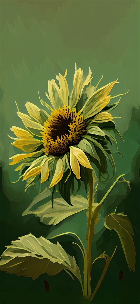 Sunflower Green Art Wallpapers - Sunflower Aesthetic Wallpapers