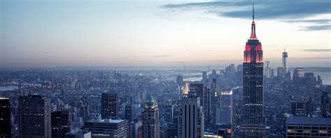 New York City Wallpaper 4K, Sunset, Cityscape, City Skyline