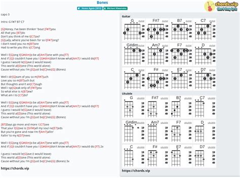 Chord: Bones - tab, song lyric, sheet, guitar, ukulele | chords.vip