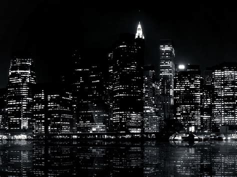 HD wallpaper: black and white computer tower, city, cityscape, reflection, night | Wallpaper Flare