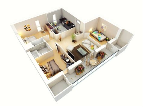 25 More 3 Bedroom 3D Floor Plans | Architecture & Design