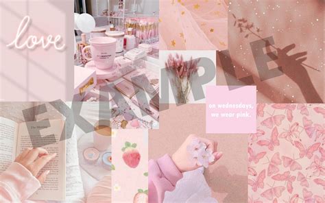 Pink Aesthetic Collage Desktop Wallpaper - Galandrina