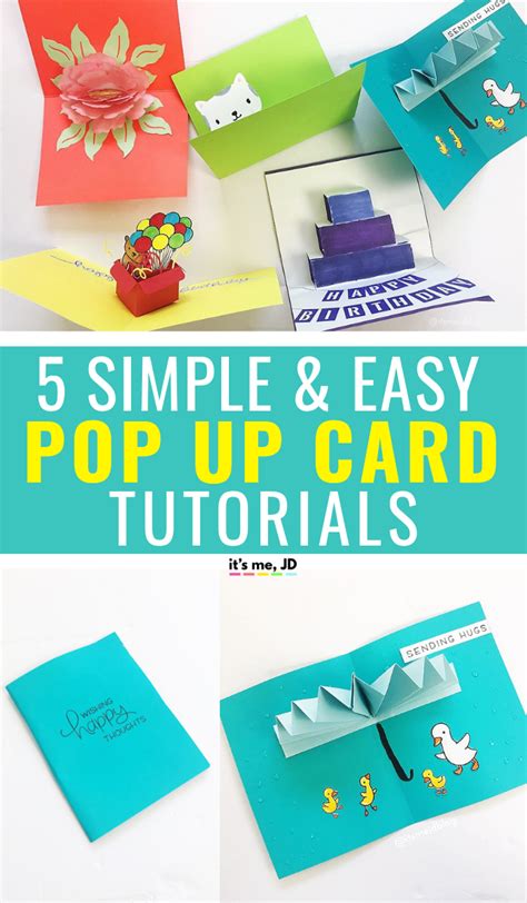 5 simple and easy pop up card tutorials - It's Me, JD