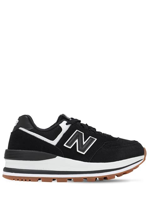 New Balance 574 Platform Sneakers In Black | ModeSens