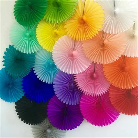 15cm 20cm 30cm 5pcs Paper Fans Hand Fan For Wedding Decoration DIY Crafts Birthday Party Kid ...