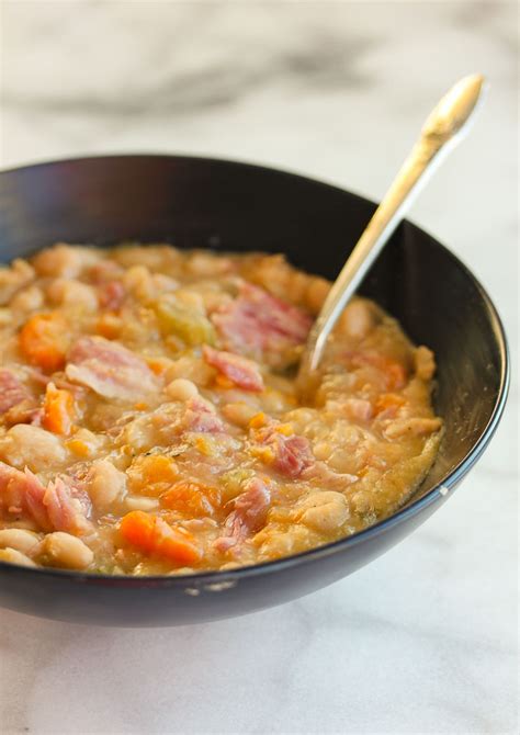 Slow Cooker Ham Bone and Navy Bean Soup - Lisa's Dinnertime Dish for Great Recipes!