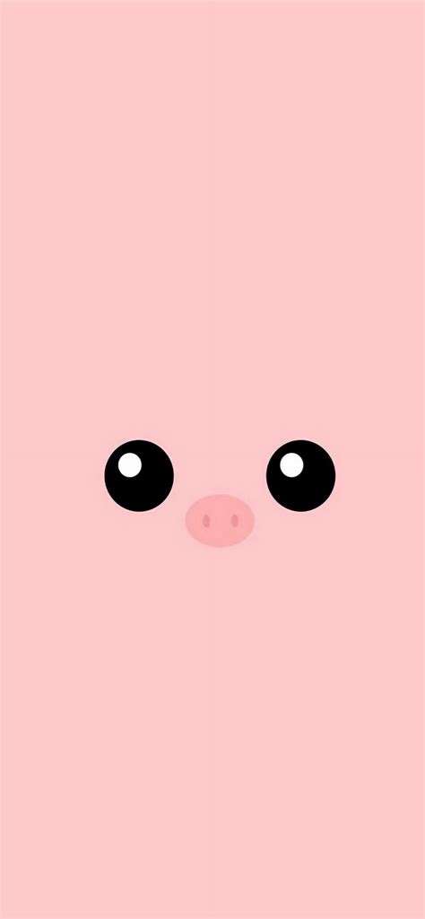 Minimal Pink Piggy Cute Eyes iPhone Wallpapers Free Download