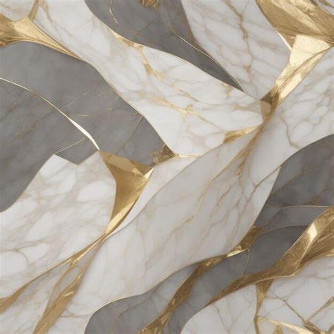 Premium Photo | A gold and white marble floor with gold and silver and gold accents.