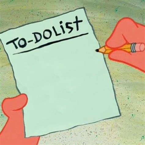 To-do list spongebob Blank Template - Imgflip