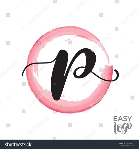 Abstract Handwritten Calligraphy Letter P Logo Stock Vector (Royalty Free) 1407949745 | Shutterstock