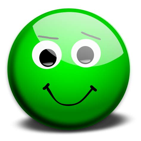 Green happy face vector drawing | Free SVG