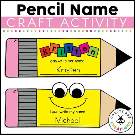 Pencil Name Craft Activity - Crafty Bee Creations