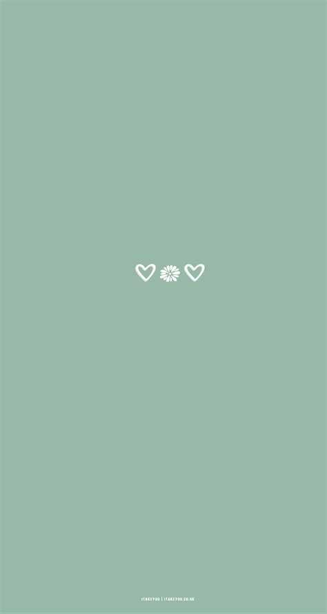 15 Sage Green Minimalist Wallpapers for Phone : Flower & Hearts I Take You | Wedding Readings ...