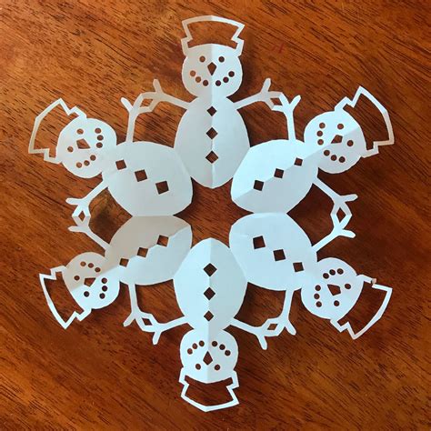 How to make a snowman paper snowflake — Paper Snowflake Art