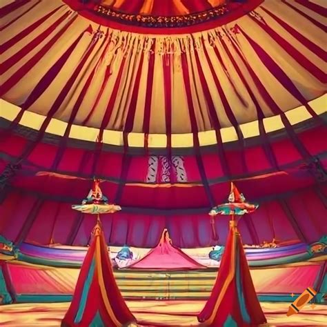 Interior view of a circus tent on Craiyon