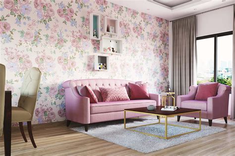 Pink Living Room Wallpaper | Cabinets Matttroy