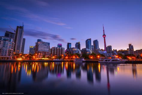 Download wallpaper Toronto, Canada, city, sunset free desktop wallpaper in the resolution ...