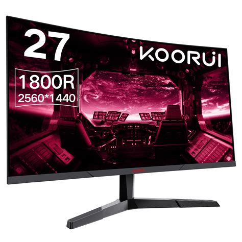 KOORUI 27 inch 2K QHD 144Hz 1msCurved Gaming Monitor,Adpitive-sync Technology,100% sRGB Computer ...