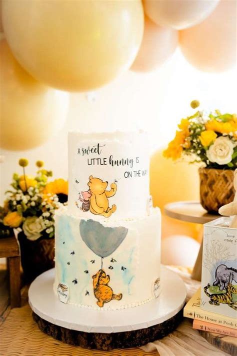 Vintage Winne the Pooh Baby Shower Party Ideas | Photo 3 of 10 | Baby shower cakes, Baby bear ...