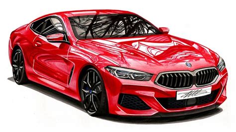 Realistic Car Drawing - 2018 BMW M850i xDrive