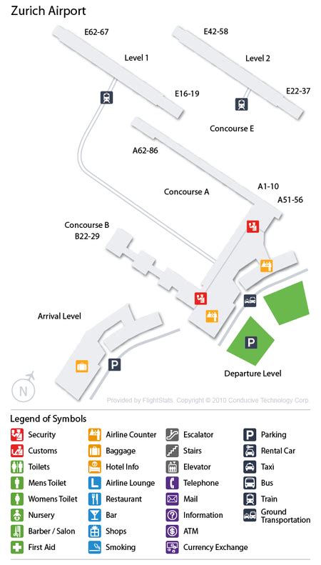 Zurich International Airport Terminal Map