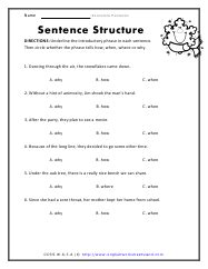 Basic Sentence Patterns Exercises With Answers - Exercise Poster