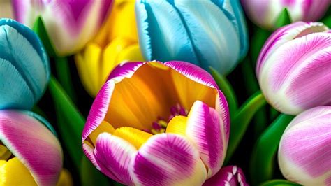 Premium AI Image | A bouquet of tulips background