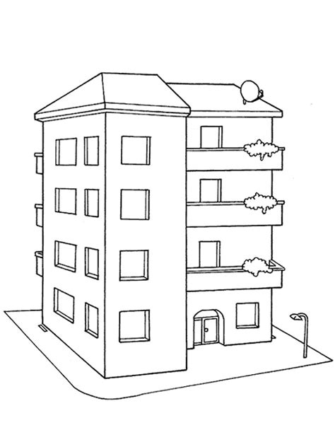 colouring page Apartment building | coloringpage.ca