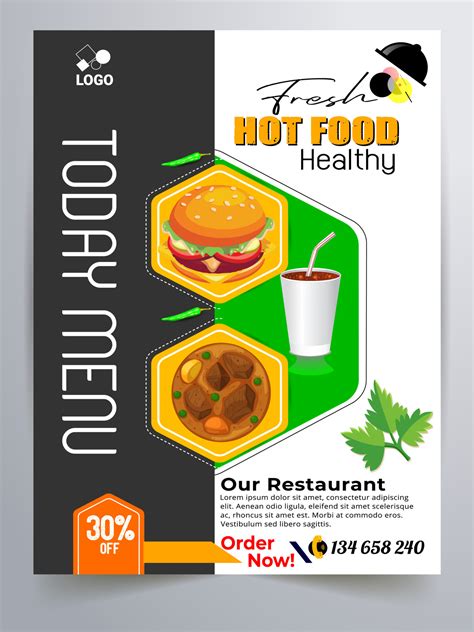 Restaurant Delicious fast food Flyer Design. Today's Menu Chinese Meal Cover, burger fast food ...