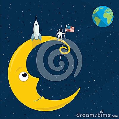 Man On The Moon Stock Vector - Image: 70390257