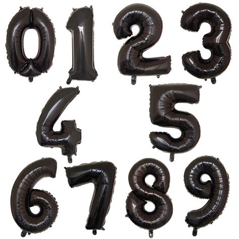 Large Balloon Number Black - Foil 86cm - Veronicas