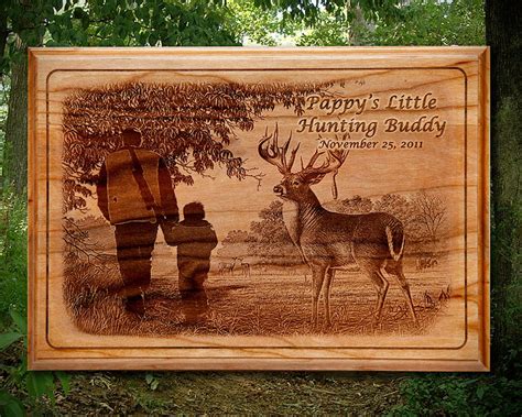 Laser Engraved Picture Plaque on Solid Wood - Etsy