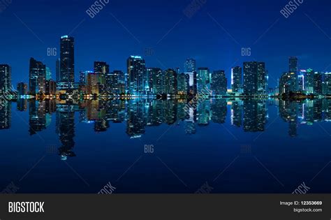 Miami Skyline Night Image & Photo (Free Trial) | Bigstock