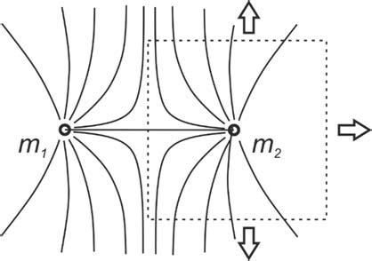 Distribution of force lines of a gravitational field of two equal... | Download Scientific Diagram