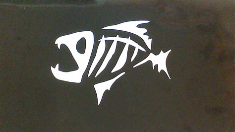 Skeleton Fish Decal 5"x4" set - Action Craft Boat Parts