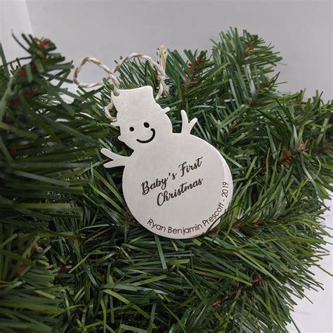 Personalized Snowman Christmas Ornament Custom Metal - Etsy