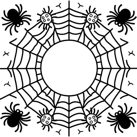 Easy Halloween Spider Web coloring page - Download, Print or Color Online for Free