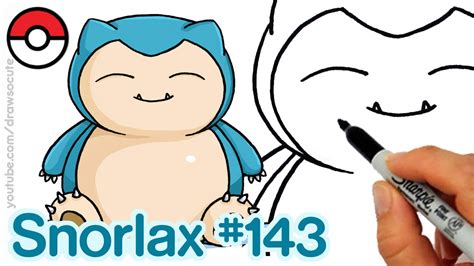 How to Draw Pokemon Snorlax Cute step by step Easy