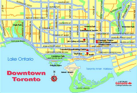 Toronto Downtown Map, Ontario - Listings Canada