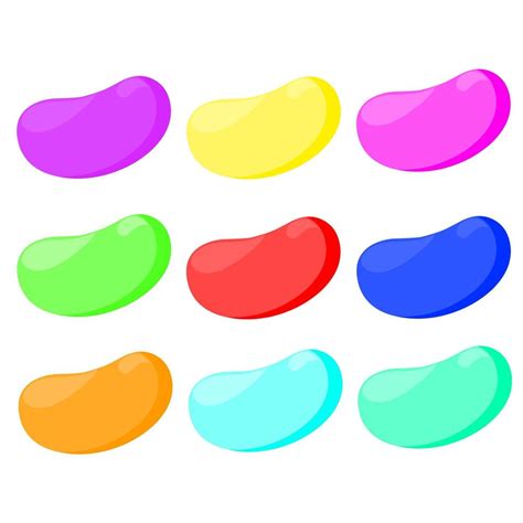 Vector illustration of jelly beans on a white background. Colorful jelly candy, sweet and chewy ...