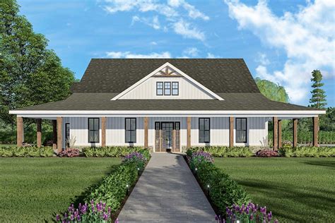 Exclusive Ranch Home Plan with Wrap-Around Porch - 149004AND | Architectural Designs - House Plans