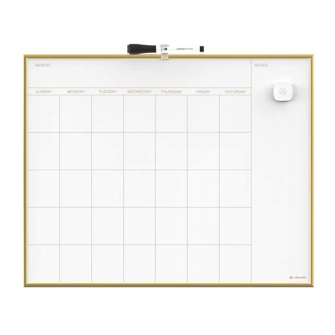 U Brands Magnetic Monthly Calendar Dry Erase Board, 16 x 20 Inches, Gold Aluminum Frame - 364U00 ...