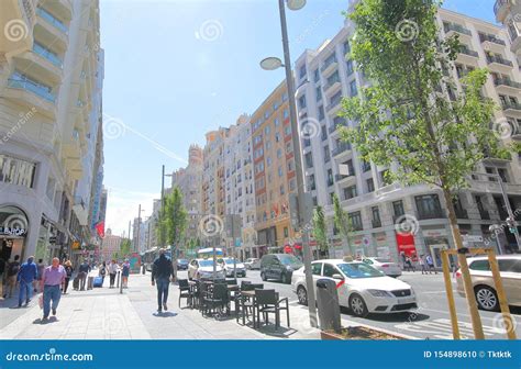 Gran Via Shopping Street Madrid Spain Editorial Image - Image of europe, gran: 154898610