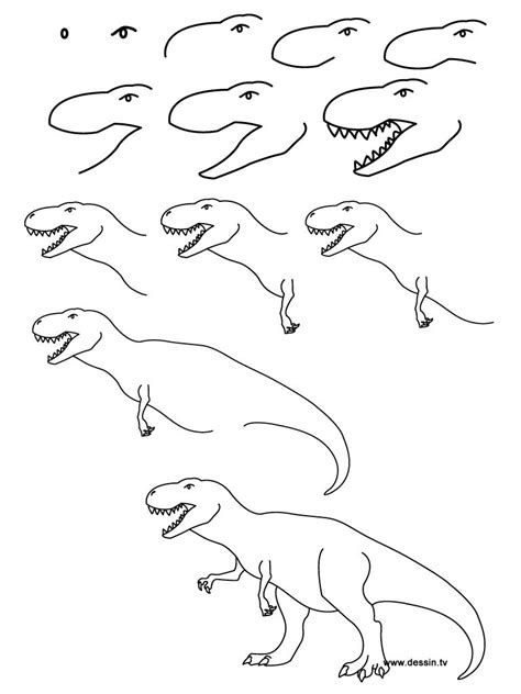 (2013-11) ... en tyrannosaurus rex | Dinosaur drawing, Drawing pictures for kids, Easy drawings