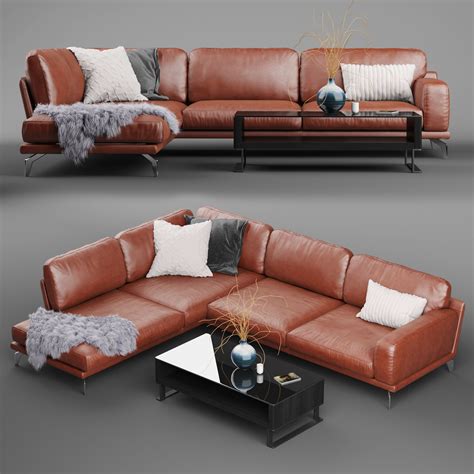 PERUNA LEATHER MODULAR SECTIONAL SOFA 3D model | CGTrader