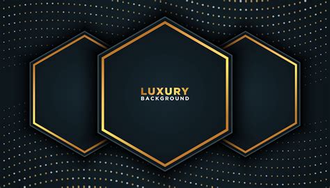 Black Luxury Background with Gold Dots and Hexagons 834429 Vector Art at Vecteezy